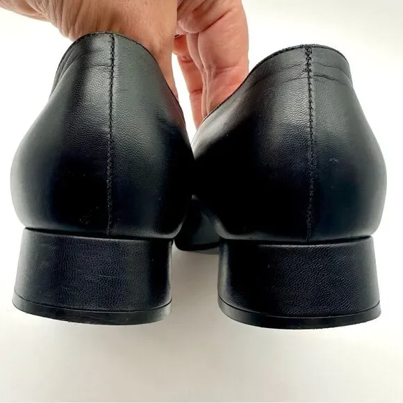 Gucci Baby Horsebit Black Leather Flats Pumps Square Toe EU 41 US 11 - Picture 12 of 14